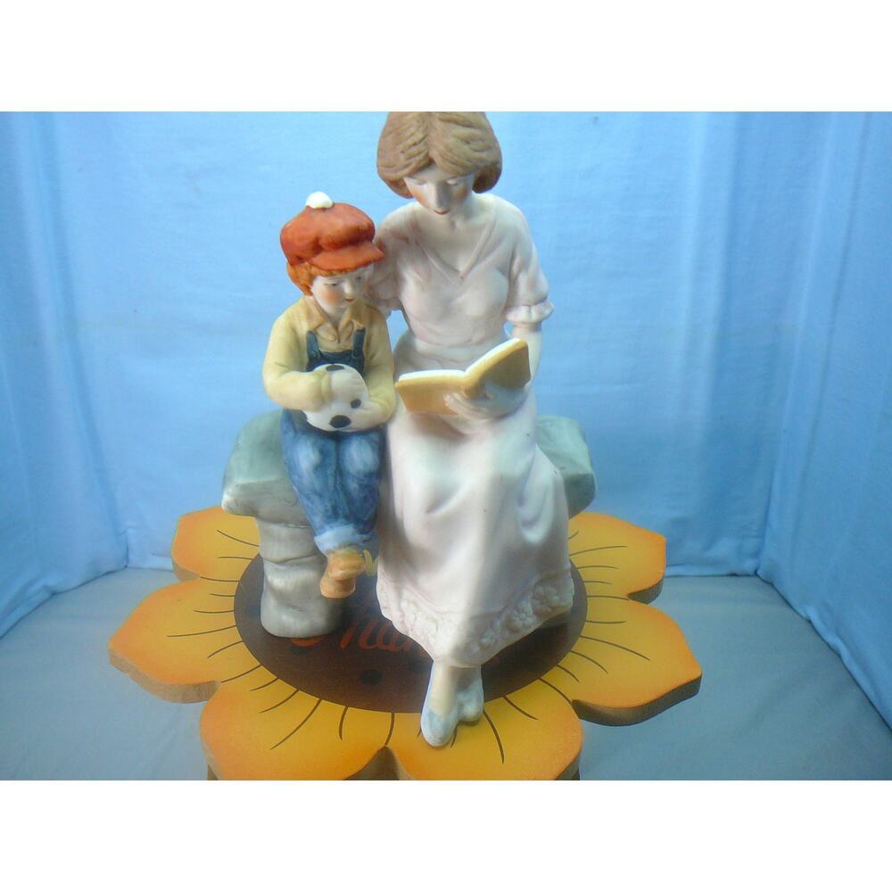 Vtg Meico Paul Sebastion 1991 Porcelain Mother and Son Storytime Figurine